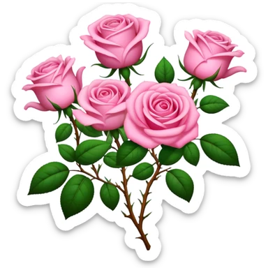 Pink rose bush sticker