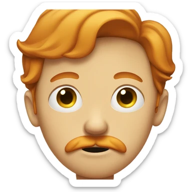 sad ginger boy with a mustache and a tear running from his eye sticker