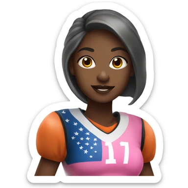 Flag football girl pinky and girly sticker