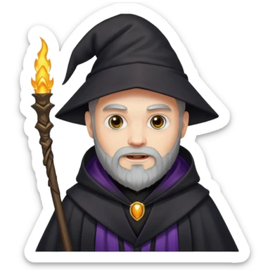 evil sorcerer with a beard sticker