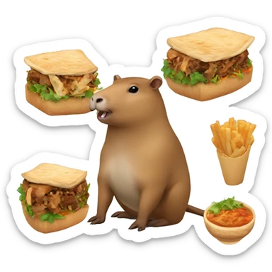 capybara with shawarma  sticker