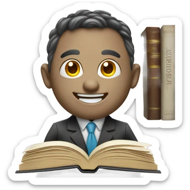 happy creepy entrepreneur face with book sticker