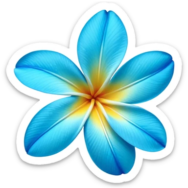 neon royal blue and cyan plumeria (no yellow) sticker