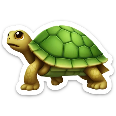 Tortue mignonne menaçante avec un panneau attention  sticker