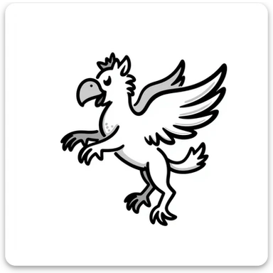 a griffin, hand drawn doodle style sticker