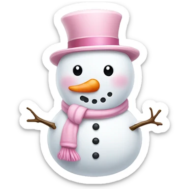 cute light pink snowman sticker