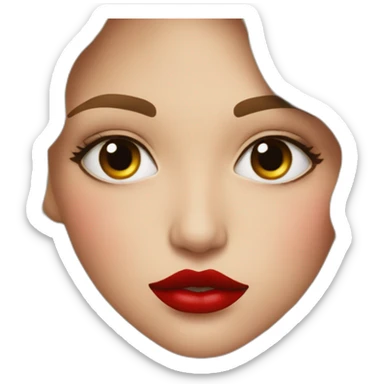 Beautiful girl with red lips kisses ugly man sticker