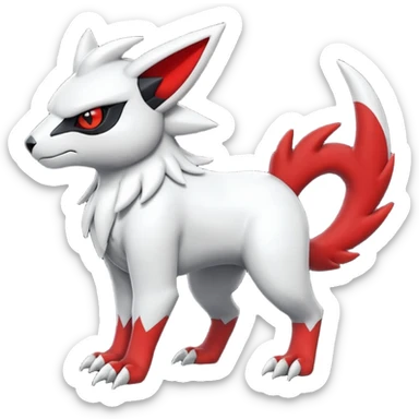 Handsome cool badass edgy Absol-Litten-Guilmon-Zangoose-Pokémon-Fakémon-fusion-hybrid-creature sticker
