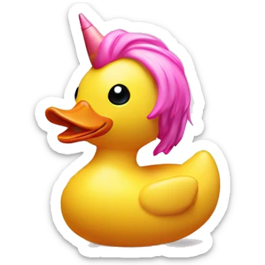 Rubber duck in form of a pink unicorn  sticker