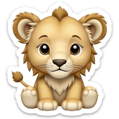 Cuddly soft toy lion cub sticker
