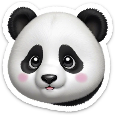 Cinematic Cute Baby Panda Portrait Emoji, Head tilted playfully and inquisitively, featuring an irresistibly fluffy, black and white Fur with an extra dose of cuddliness, round, sparkling eyes filled with boundless curiosity, Simplified yet adorably endearing features, highly detailed, glowing with a warm, friendly glow, high shine, affectionate and playful, stylized with a touch of playful charm, bright and heartwarming, soft glowing outline, capturing the essence of a mischievous yet loving baby panda, so playful it feels like it could tumble out of the screen into your arms! sticker