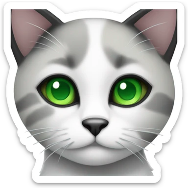 Black and white cat with green eyes Christmas  sticker