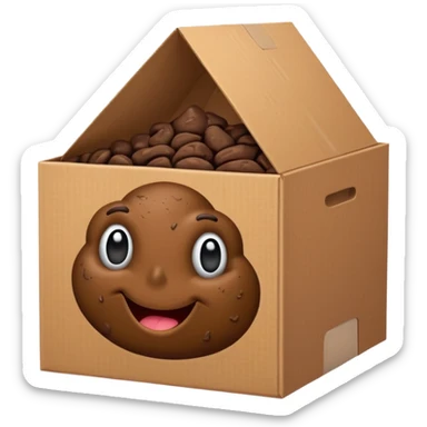 Una caca en una caja sticker