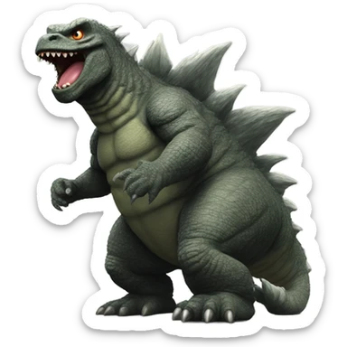 Godzilla with Giant Butt Cheeks sticker