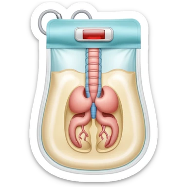 an ostomy bag for a artificial intestine sticker