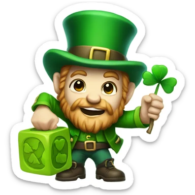 A leprechaun playing block blast sticker