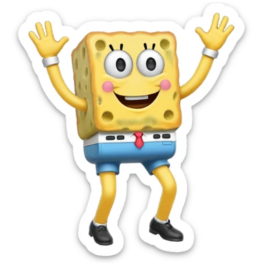 bob esponja bailando sticker