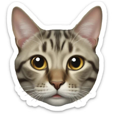 realistic indoor blad cat portrait sticker