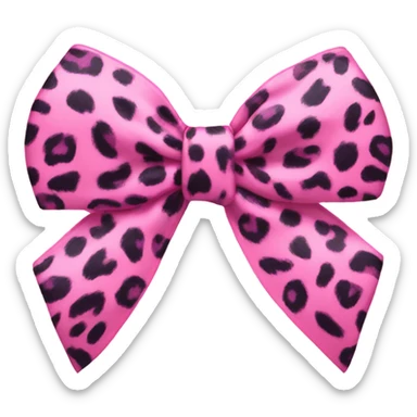 Pink leopard print bow sticker