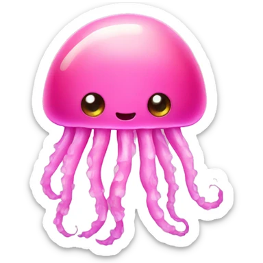 Pink jelly fish sticker