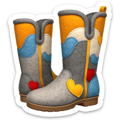 felt boots made entirely of felted wool without soles sticker