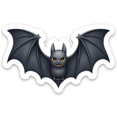 Large pointed bat wings white  sticker