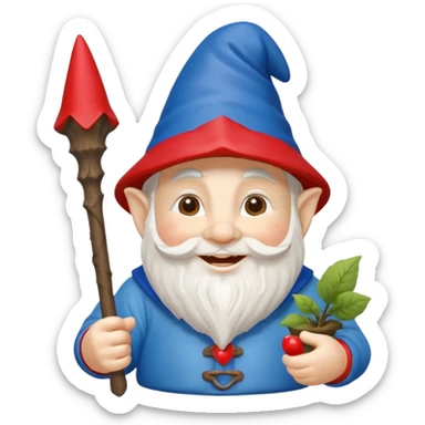 garden ornamental gnome blue sticker
