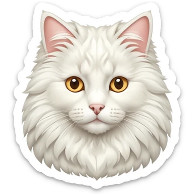 White Norwegian forest cat with majestic ruff, triangular face, thick winter coat sticker