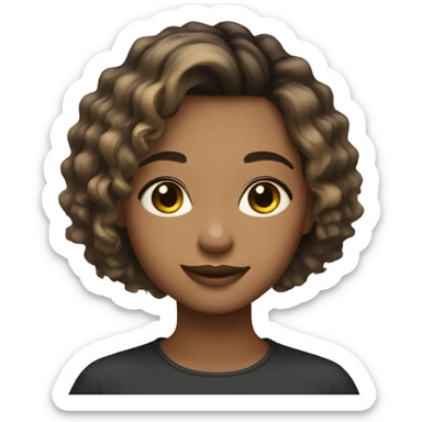 cute girl w ballayage short medium hair  sticker