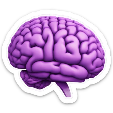 purple labelled diagram of the brain sticker