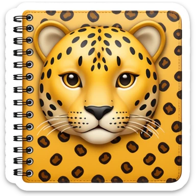 leopard patterned notebook sticker
