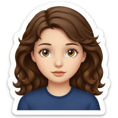 Girl with hazel eyes, brunette hair, wavy hair sticker