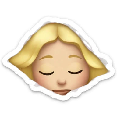 A blonde girl asleep in Christmas sheets  sticker