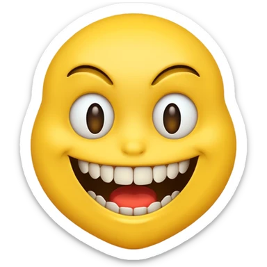 Weird creepy smile emoji sticker