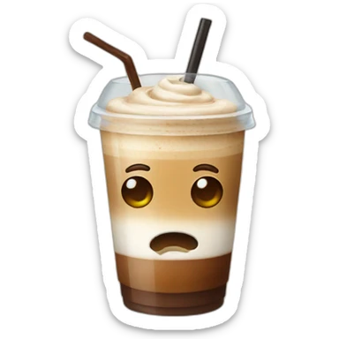 Icedcoffee with bow and face  sticker