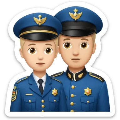 un gendarme parlant a un enfant civil sticker