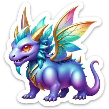 Epic divine legendary complex detailed iridescent gradients aesthetic-Fakémon-creature-scenery sticker
