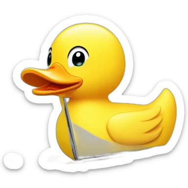 Laptop made out of rubber duck sticker