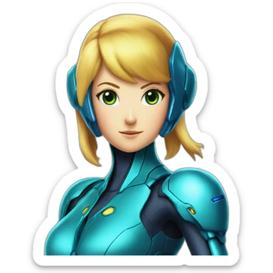 zero suit samus with a beak sticker