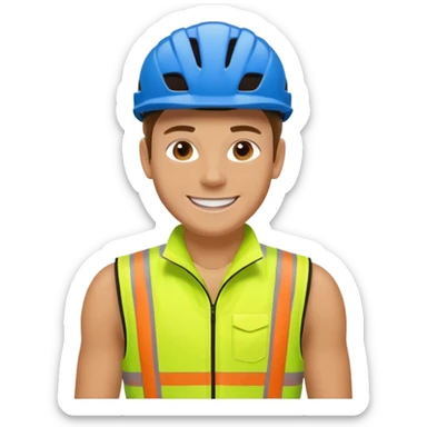 Cyclist with hi-vis vest sticker