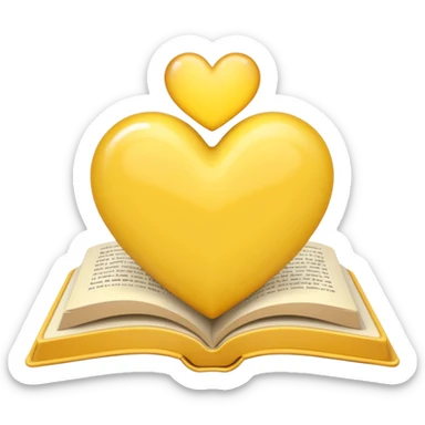 yellow heart with a book sticker