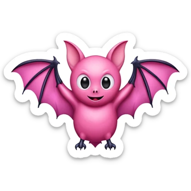 bat hallowen pink consept sticker