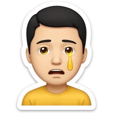lightskin man with black hair emoji crying sticker