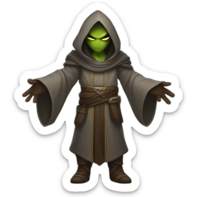 hooded jedi folding arms in world of warcraft sticker