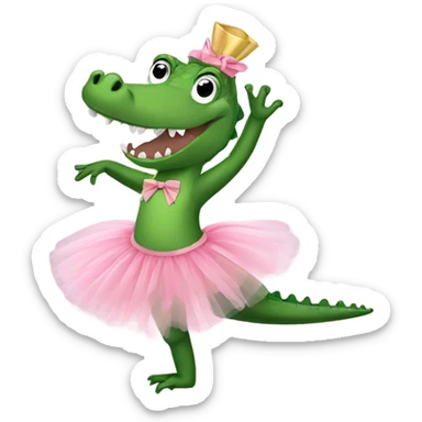 alligator in a tutu doing ballet sticker