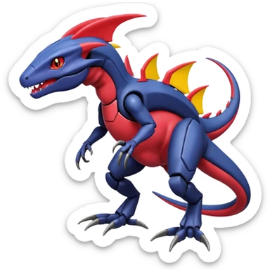 Heliolisk-Salandit-Cyclizar-Genesect-Pokémon, full body sticker