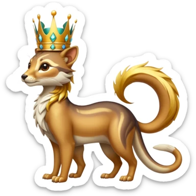 Colorful exotic shiny beautiful elegant fantasy-Cacomistle-tanuki-genet-oncilla-animal-hybrid (full body) sticker