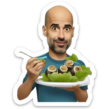 Pep guardiola eating snails sticker