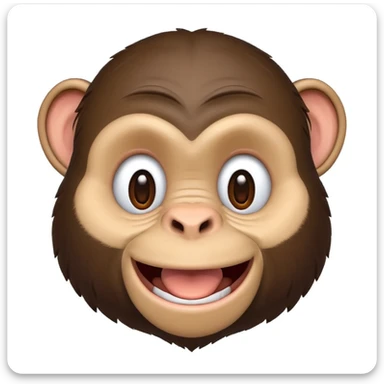 cute cartoon style chimpanzee, well defined lines, clean white background, no shadows, emoji style sticker