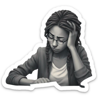 Sad and depressed student law girl sticker